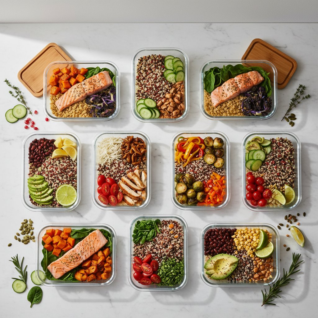Fresh healthy meal delivery boxes with nutritious ingredients